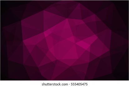Dark Pink polygonal illustration, which consist of triangles. Triangular pattern for your business design. Geometric background in Origami style with gradient. 