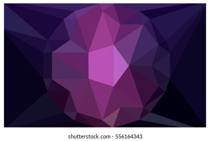 Dark Pink polygonal illustration, which consist of triangles with a gemstone in center. Triangular design of a huge diamond for your business. Creative geometric background of gems.