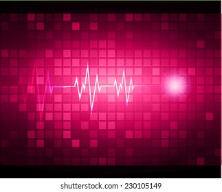 Dark pink pulse Light Abstract Technology background for computer graphic website and internet. 