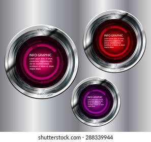 Dark pink purple red silver Light circle Abstract Technology background for computer graphic website internet.text box.Brochure.card.banner. label. infographics.Metals,alloys,steel,aluminum.button