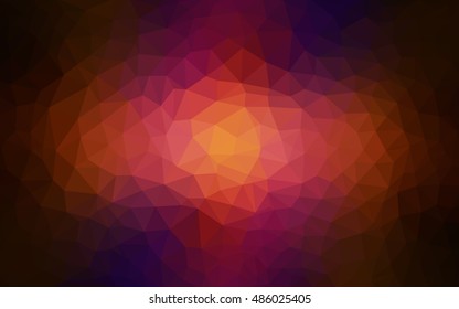Dark pink, red abstract mosaic template. Triangular geometric sample with gradient.  The completely new template can be used for your brand book.