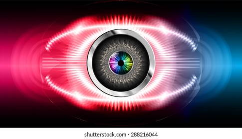 Dark pink red blue silver Abstract light lamps background for Technology computer graphic website internet business. Vector illustration.Spot Effect. neon, Spotlights. eye. eyeball. bright. grow