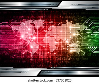 dark pink red green Light Abstract Technology background for computer graphic website internet business.circuit.illustration. infographics. binary code. www.vector.motion move blur. World map Global
