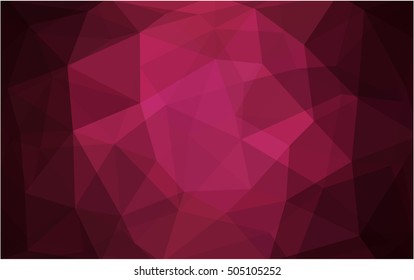 Dark pink, red low poly background. A vague abstract illustration with gradient. The elegant pattern can be used as part of a brand book.