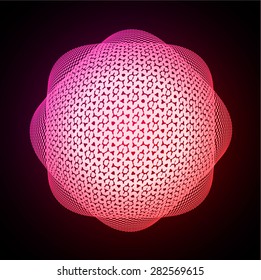 Dark pink red orange Shining atom scheme. Vector illustration. dark background. digital. infographics. Abstract Technology background for computer graphic website internet