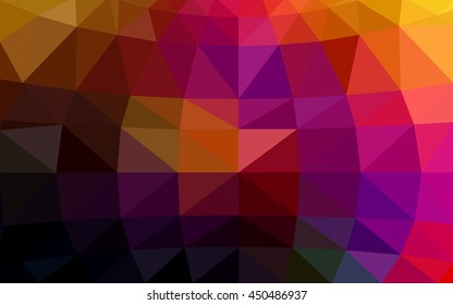 Dark pink, red polygonal illustration, which consist of triangles. Triangular design for your business. Geometric background in Origami style with gradient.