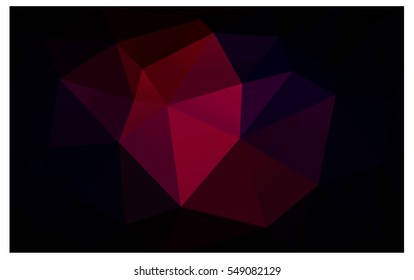 Dark Pink Red polygonal illustration, which consist of triangles. Triangular design for your business. Creative geometric background in Origami style with gradient