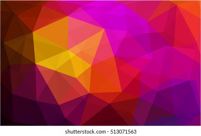 Dark pink, red triangle mosaic pattern. Creative illustration in halftone style with gradient. A completely new template for your business design.