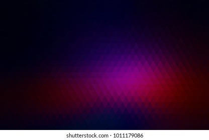 Dark Pink, Red vector abstract mosaic background. A vague abstract illustration with gradient. Triangular pattern for your business design.