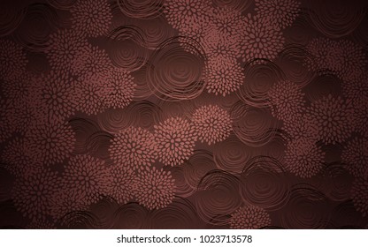 Dark Pink, Red vector abstract doodle background. Doodle illustration of flowers in Origami style with gradient. The pattern can be used for wallpapers and coloring books.