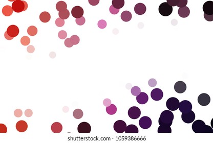 Dark Pink, Red vector abstract pattern with circles. Geometry template for your business design. Background with colored spheres.