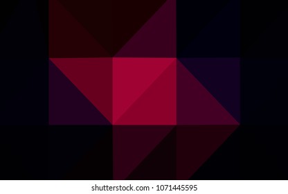 Dark Pink, Red vector abstract mosaic background. Triangular geometric sample with gradient.  Brand-new style for your business design.