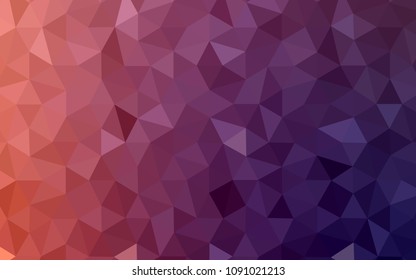 Dark Pink, Red vector abstract mosaic pattern. Geometric illustration in Origami style with gradient.  A completely new design for your leaflet.