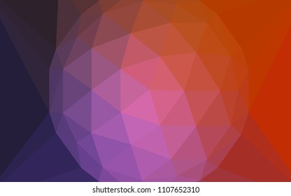 Dark Pink, Red vector abstract polygonal pattern with a gem in a centre. A sample with polygonal shapes. Triangular pattern for your design.