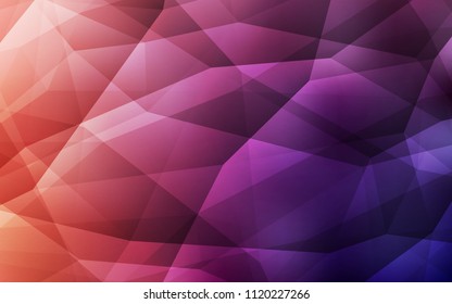 Dark Pink, Red vector abstract mosaic backdrop. Shining colorful illustration with triangles. Polygonal design for your web site.