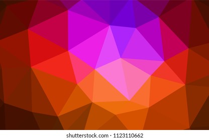 Dark Pink, Red vector abstract polygonal template. Colorful illustration in abstract style with triangles. New template for your brand book.