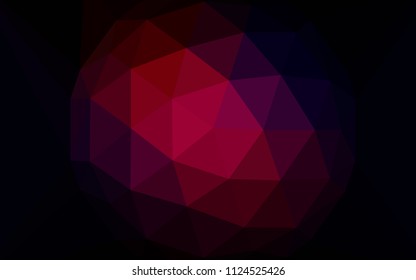 Dark Pink, Red vector abstract mosaic background with a diamond. Illustration in Origami style with gradient. Triangular pattern for your design.