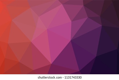 Dark Pink, Red vector abstract polygonal template. Elegant bright polygonal illustration with gradient. Polygonal design for your web site.