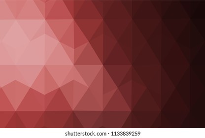 Dark Pink, Red vector abstract mosaic backdrop. Polygonal abstract illustration with gradient. A completely new design for your leaflet.