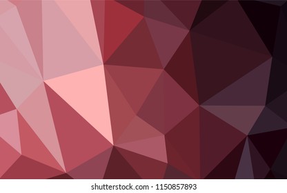 Dark Pink, Red vector abstract polygonal template. Glitter abstract illustration with an elegant triangles. A completely new design for your leaflet.