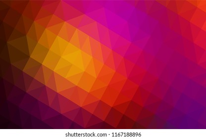 Dark Pink, Red vector abstract polygonal template. Triangular geometric sample with gradient.  Polygonal design for your web site.