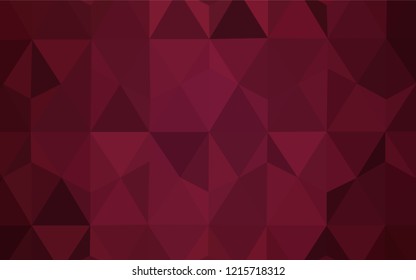 Dark Pink, Red vector abstract polygonal template. Elegant bright polygonal illustration with gradient. Textured pattern for your backgrounds.