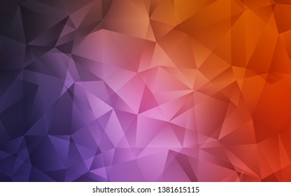 Dark Pink, Red vector abstract mosaic background. Polygonal abstract illustration with gradient. Best triangular design for your business.