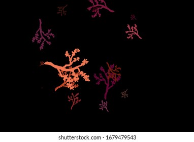 Dark Pink, Red vector abstract design with sakura. Glitter abstract illustration with leaves and branches. New template for your brand book.