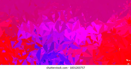 Patrón de triángulo abstracto del vector rojo oscuro rosa. Ilustración abstracta con triángulos de gradiente elegantes. Fondo para teléfonos móviles.
