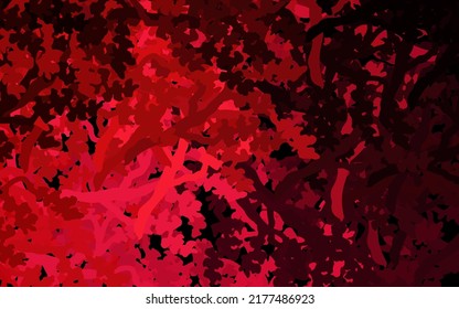 Dark Pink, Red vector abstract backdrop with leaves, branches. Illustration with doodles on abstract template. Doodle design for your web site.