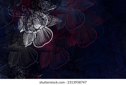 Dark Pink, Red vector abstract background with flowers. Creative illustration in blurred style with flowers. Textured pattern for websites, banners.