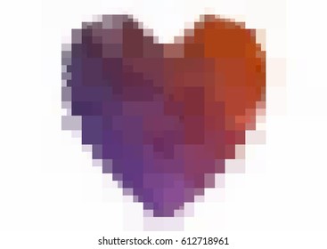Dark Pink, Red vector abstract glitter heart shape on white background in love concept for valentine's day with sweet and romantic moment. Polygonal design for your business.