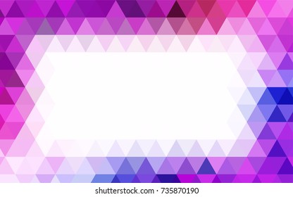 Dark Pink, Red vector abstract polygonal background. Triangular geometric sample with gradient.  A completely new design for your business.