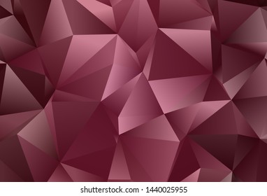 Dark Pink, Red vector backdrop with lines, triangles. Beautiful illustration with triangles in nature style. Template for wallpapers.