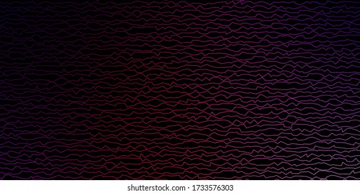 Dark Pink, Red vector backdrop with circular arc. Colorful illustration in circular style with lines. Design for your business promotion.