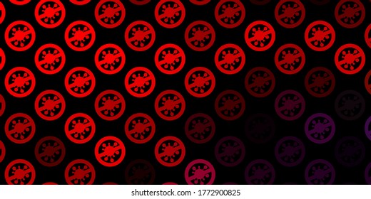 Dark Pink, Red vector backdrop with virus symbols. Colorful abstract illustration with gradient medical shapes. Wallpaper for health protection.