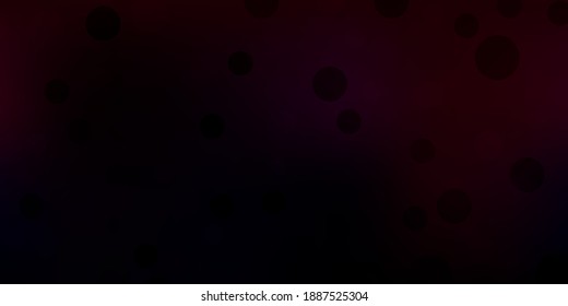 Dark pink, red vector backdrop with dots. Modern abstract illustration with colorful circle shapes. Design for posters, banners.