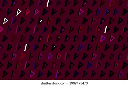 Dunkelrosa, roter Vektorhintergrund mit Linien, Dreiecken. Schöne Illustration mit Dreiecken im Naturstil. Modernes Template für die Zielseite.