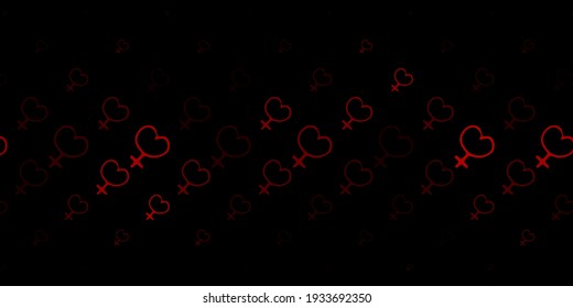 Dark Pink, Red vector backdrop with woman's power symbols. Abstract illustration with a depiction of women's power. Design for International Women’s Day.