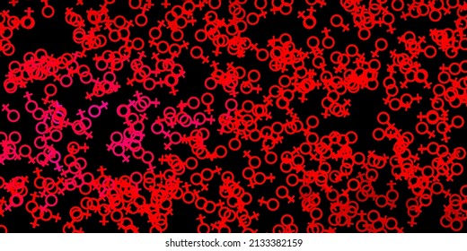 Dark Pink, Red vector backdrop with mystery symbols. Abstract illustration with gothic gradient shapes. Simple design for occult depiction.