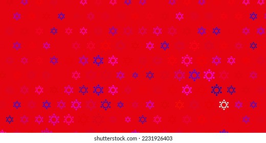Dark pink, red vector backdrop with virus symbols. Abstract illustration with biological gradient shapes. Best design for quarantine events.