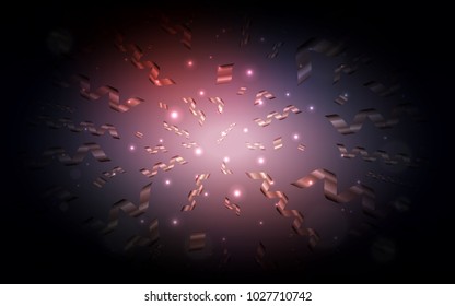 Dark Pink, Red vector background with xmas confetti. Modern geometrical abstract illustration with carnival ribbons. New design for ad, poster, banner of your Party.