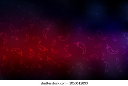 Dark Pink, Red vector background with spicy peppers. Decorative shining illustration with peppers on abstract template. Pattern for menu of cafes, bars, restaurants.