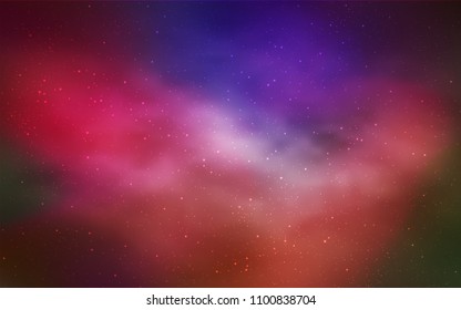 Dark Pink, Red vector background with galaxy stars. Shining colored illustration with bright astronomical stars. Pattern for astronomy websites.