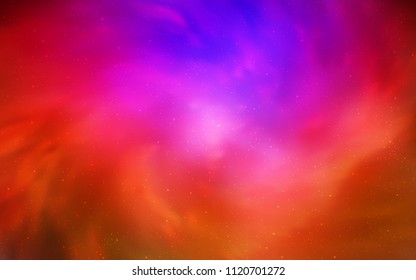 Dark Pink, Red vector background with galaxy stars. Modern abstract illustration with Big Dipper stars. Pattern for futuristic ad, booklets.