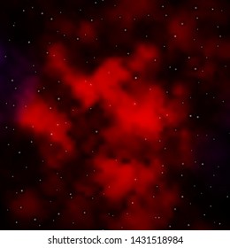 Dark Pink, Red vector background with small and big stars. Decorative illustration with stars on abstract template. Pattern for new year ad, booklets.