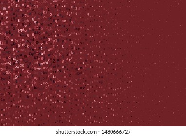 Dark Pink, Red vector background with signs of alphabet. Abstract illustration with colored latin alphabet. Best design for a college poster, banner.