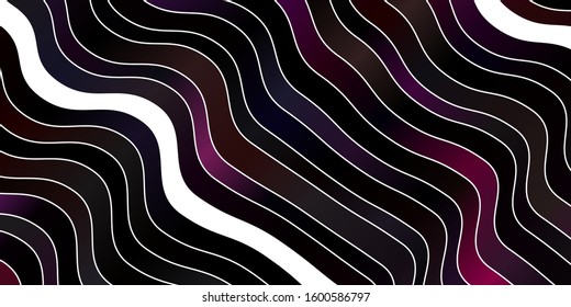 Dark Pink, Red vector background with bent lines. Colorful geometric sample with gradient curves.  Pattern for websites, landing pages.