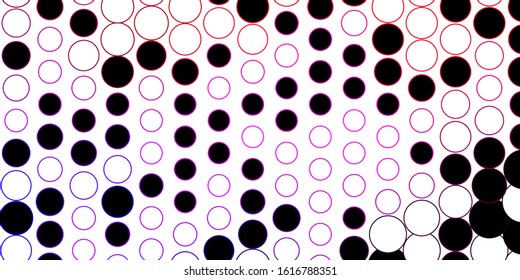 Dark Pink, Red vector background with bubbles. Abstract colorful disks on simple gradient background. New template for a brand book.