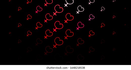 Dark Pink, Red vector background with woman symbols. Illustration with signs of women's strength and power. Simple design for your web site.